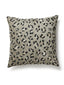 Scalamandre Broderie Leopard 22 X 22 - Ebony On Silver Decorative Pillow