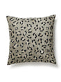 Scalamandre Broderie Leopard 22 X 22 - Ebony On Silver Decorative Pillow