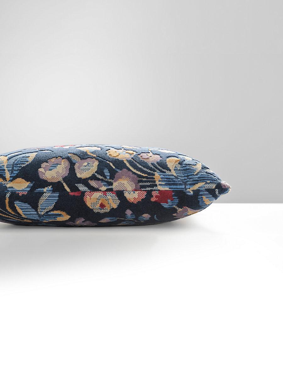 Scalamandre Millefleur Velvet 22 X 22 - Navy Lilac Decorative Pillow
