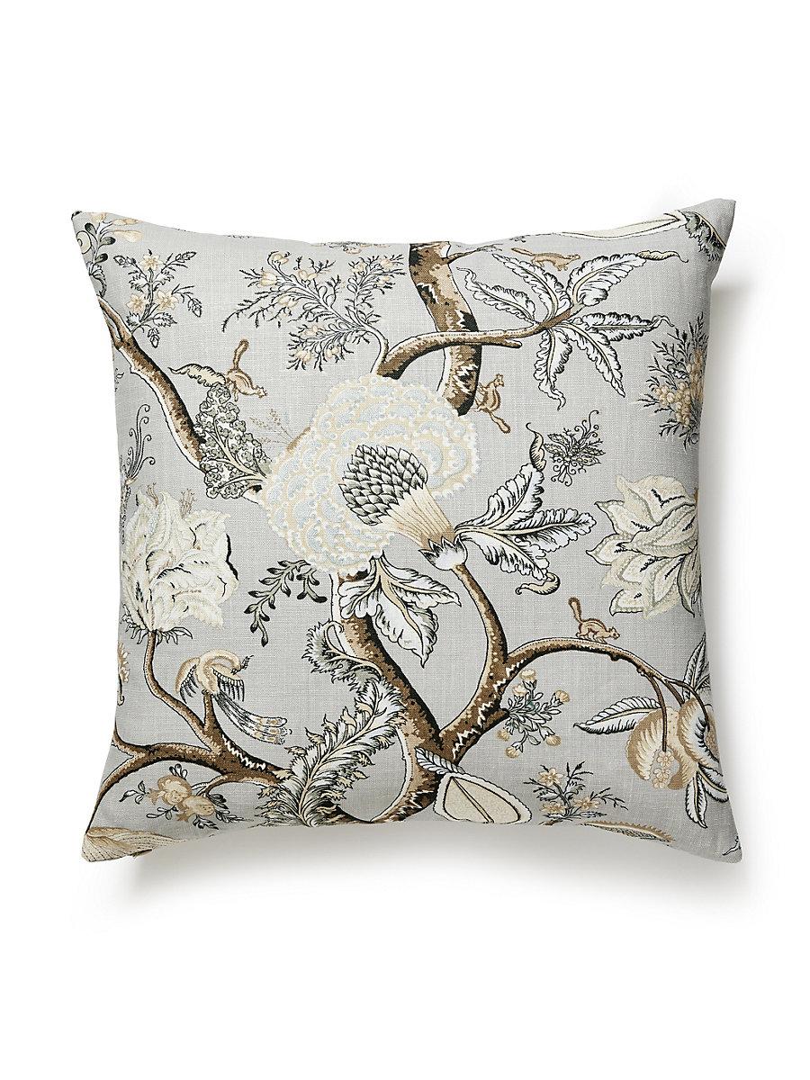 Scalamandre Pondicherry Linen Print 24 X 24 - Mineral Decorative Pillow