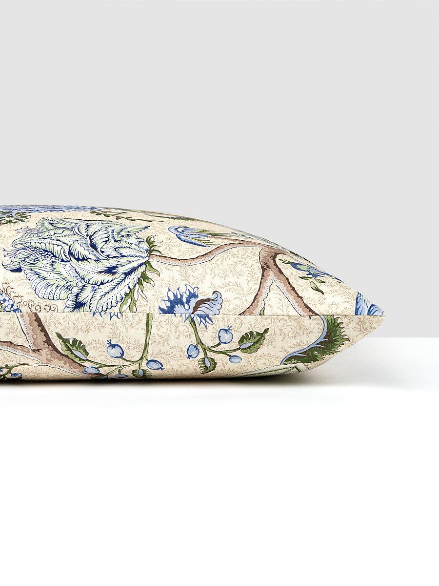 Scalamandre Pondicherry Linen Print 24 X 24 - Mineral Decorative Pillow