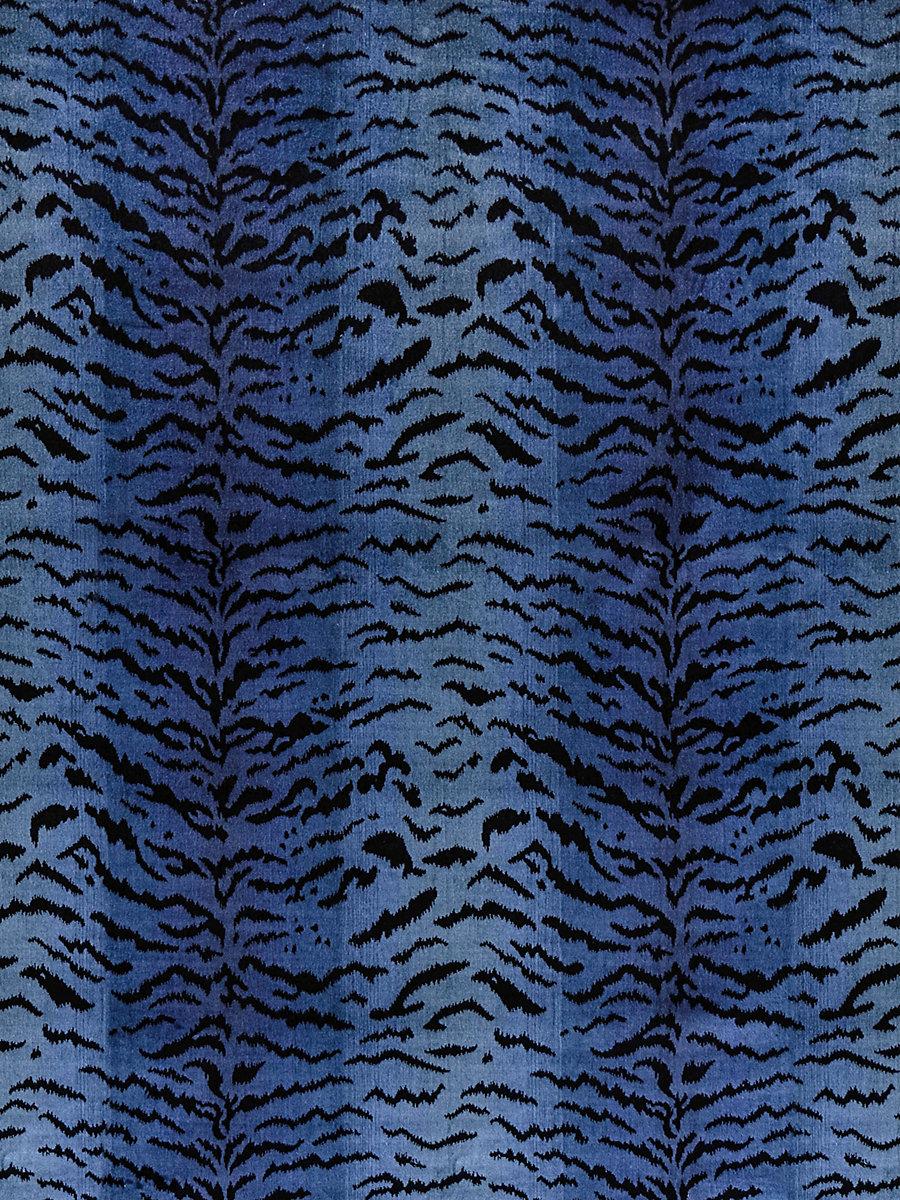 Scalamandre Tigre | Silk Blues & Black Fabric