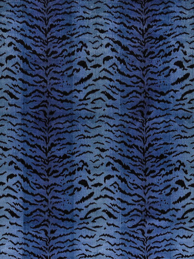 Scalamandre Tigre | Silk Blues & Black Fabric