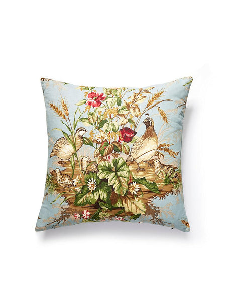 Scalamandre Edwin'S Covey 22 X 22 - Multi On London Blue Decorative Pillow