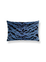 Scalamandre Tigre/Velvet 22 X 14 - Blues & Black / Indigo Decorative Pillow
