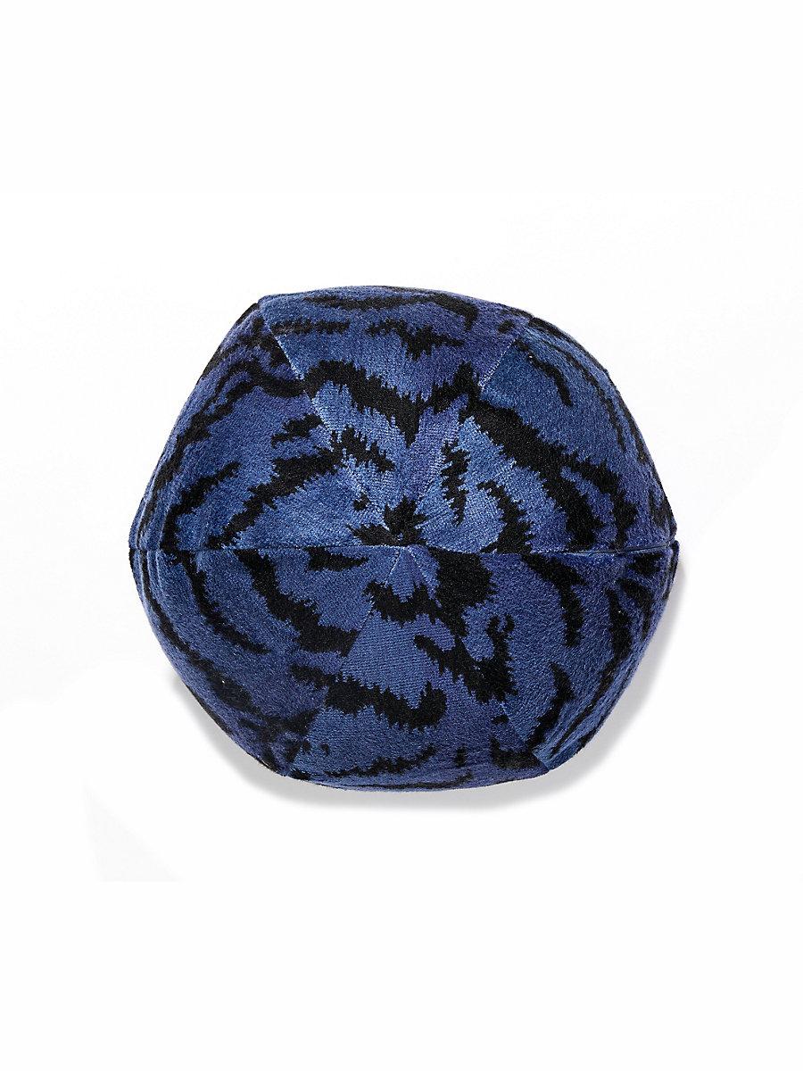 Scalamandre Tigre | Silk 12 Dia - Blues & Black Decorative Pillow