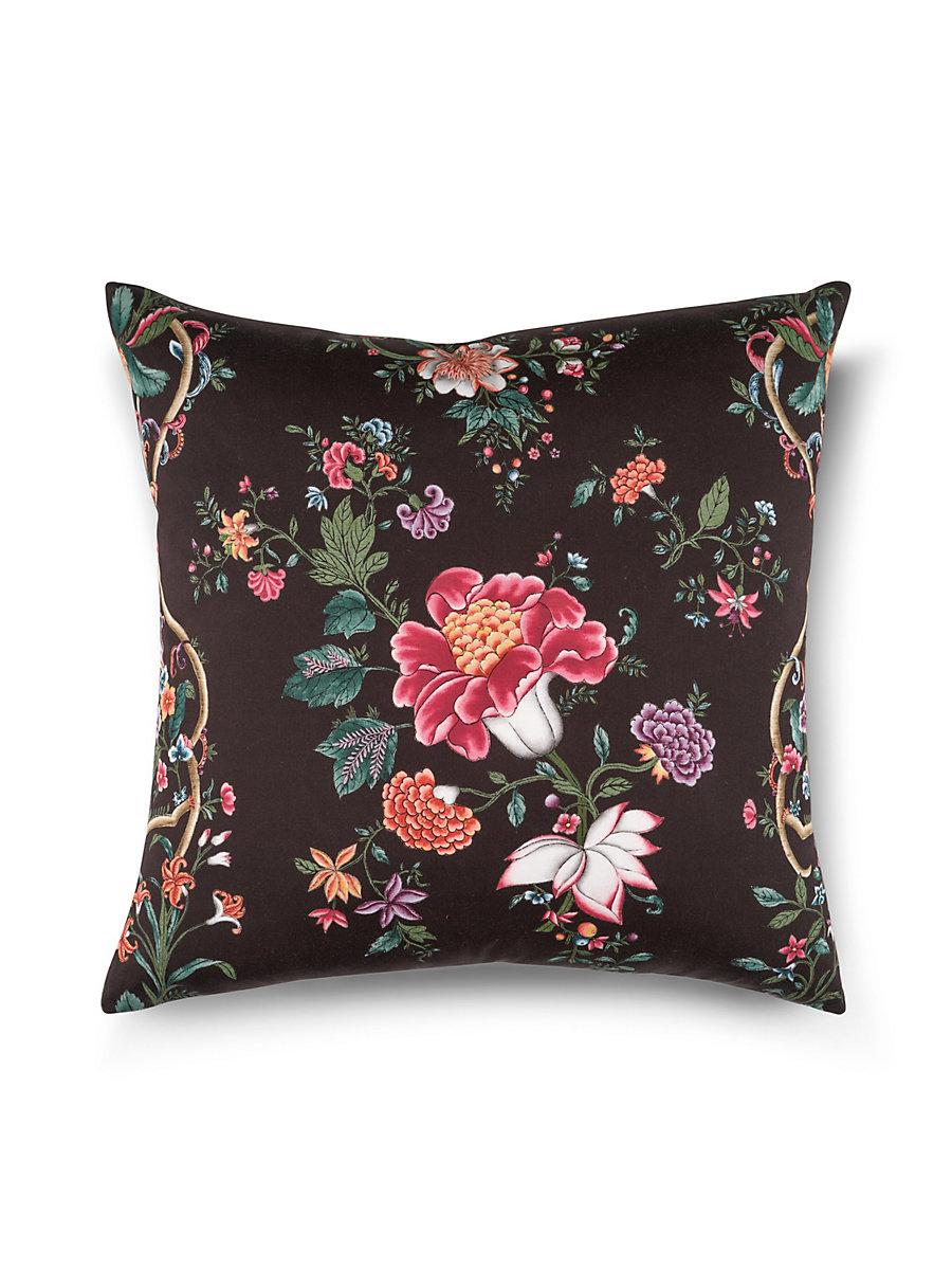 Scalamandre Camellia Trellis 22 X 22 - Onyx Ruby Decorative Pillow