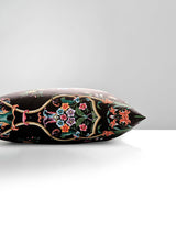 Scalamandre Camellia Trellis 22 X 22 - Onyx Ruby Decorative Pillow