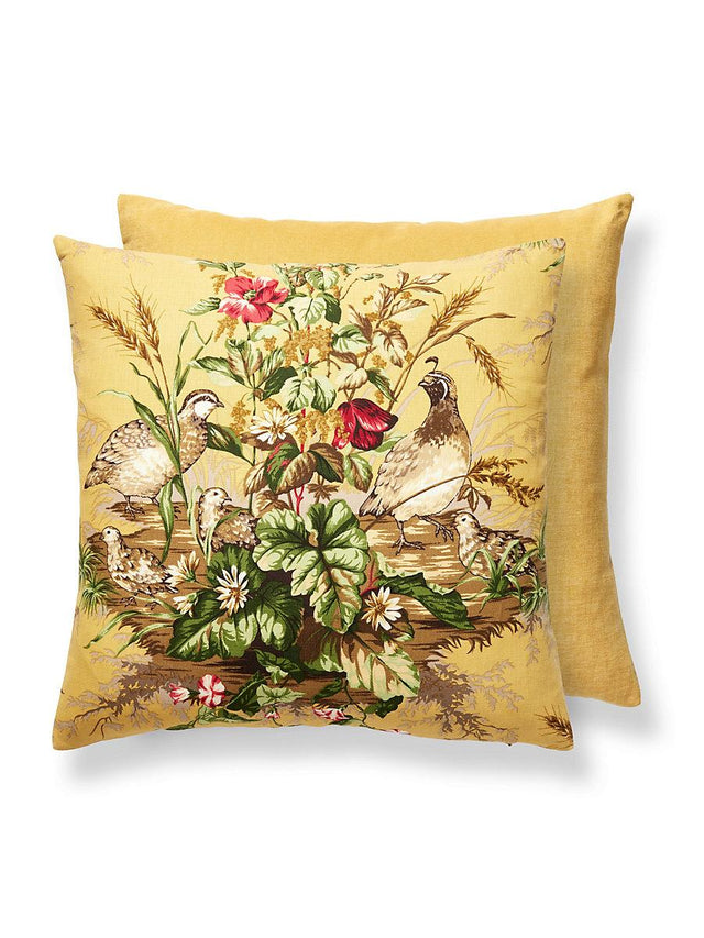 Scalamandre Edwin'S Covey 22 X 22 - Multi On Mustard Decorative Pillow