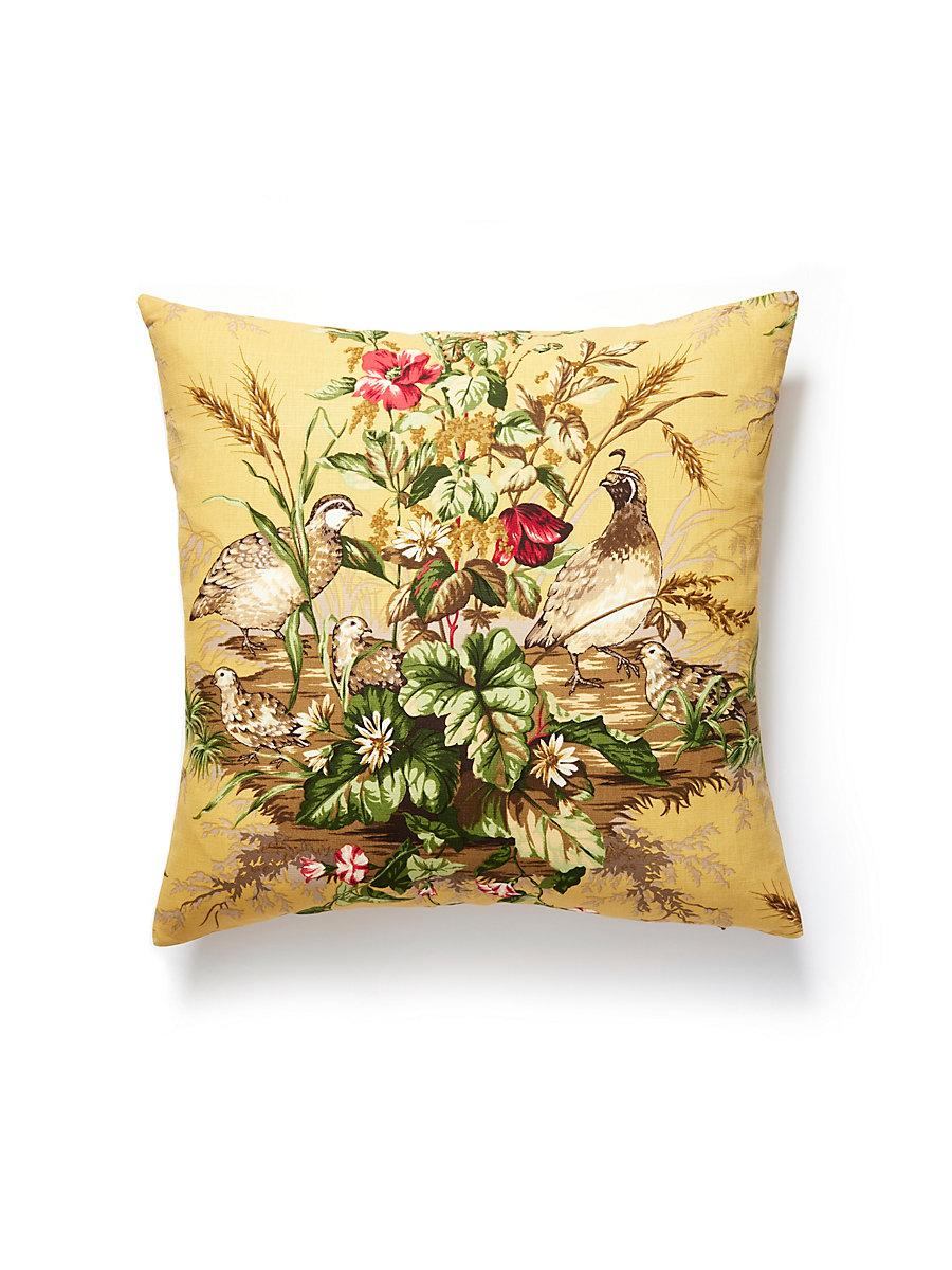Scalamandre Edwin'S Covey 22 X 22 - Multi On Mustard Decorative Pillow