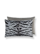 Scalamandre Tigre/Velvet 22 X 14 - Silver & Black / Grey Flannel Decorative Pillow