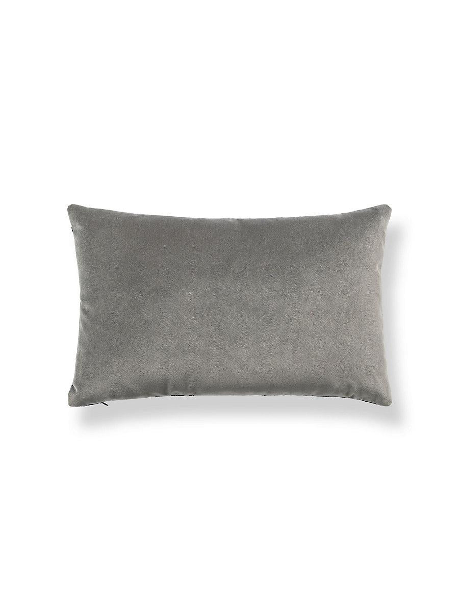 Scalamandre Tigre/Velvet 22 X 14 - Silver & Black / Grey Flannel Decorative Pillow