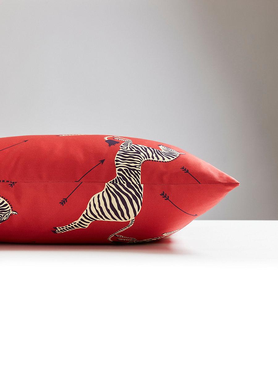 Scalamandre Zebras Petite 22 X 22 - Masai Red Decorative Pillow