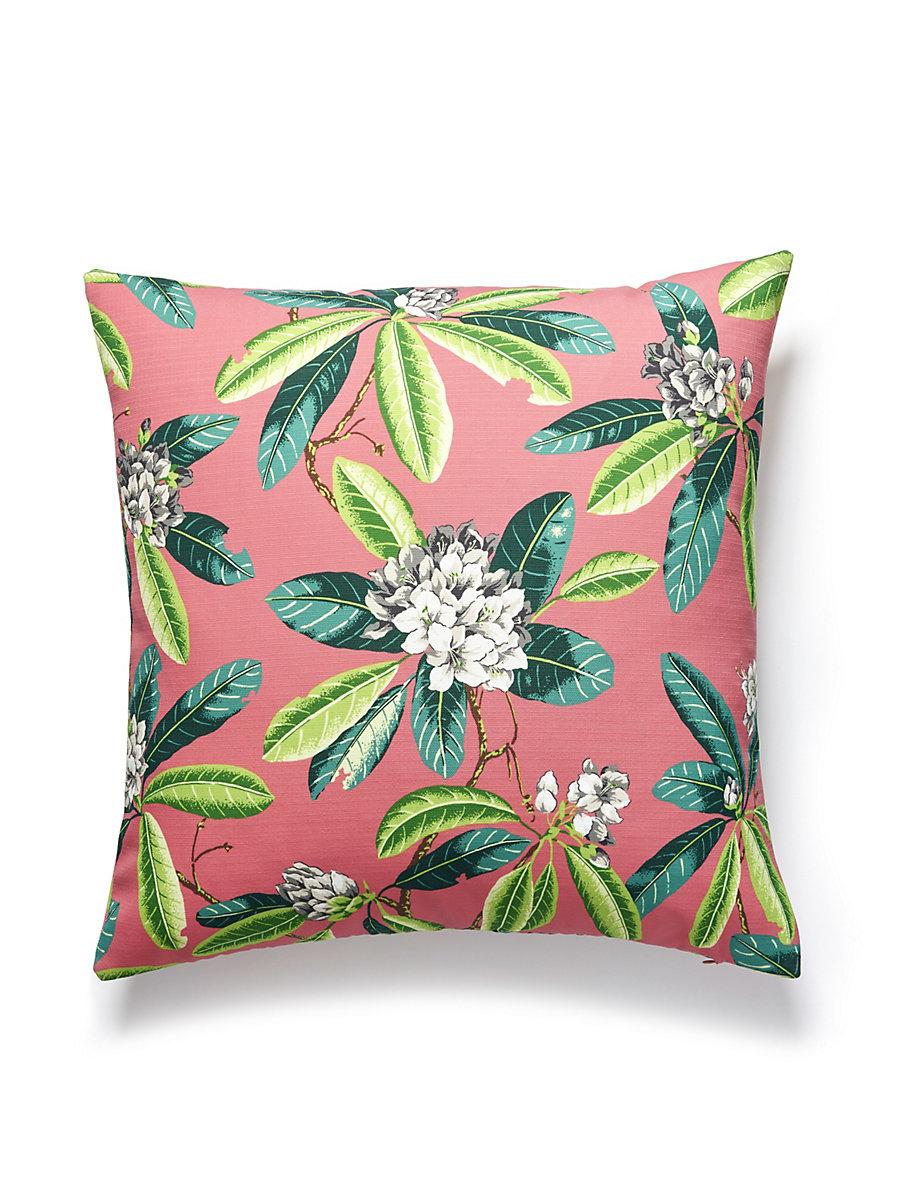 Scalamandre Rhododendron Outdoor 22 X 22 - Flamingo Decorative Pillow
