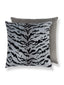 Scalamandre Tigre/Velvet 22 X 22 - Silver & Black / Grey Flannel Decorative Pillow