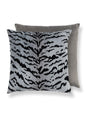 Scalamandre Tigre/Velvet 22 X 22 - Silver & Black / Grey Flannel Decorative Pillow