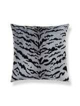 Scalamandre Tigre/Velvet 22 X 22 - Silver & Black / Grey Flannel Decorative Pillow
