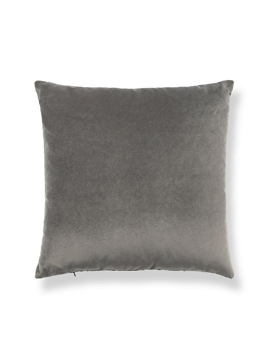 Scalamandre Tigre/Velvet 22 X 22 - Silver & Black / Grey Flannel Decorative Pillow
