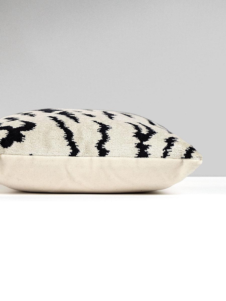 Scalamandre Tigre/Velvet 22 X 14 - Off-White & Black / Oyster Decorative Pillow
