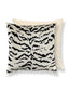 Scalamandre Tigre/Velvet 22 X 22 - Off-White & Black / Oyster Decorative Pillow