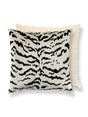 Scalamandre Tigre/Velvet 22 X 22 - Off-White & Black / Oyster Decorative Pillow