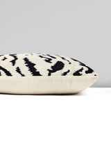Scalamandre Tigre/Velvet 22 X 22 - Off-White & Black / Oyster Decorative Pillow