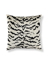 Scalamandre Tigre/Velvet 22 X 22 - Off-White & Black / Oyster Decorative Pillow