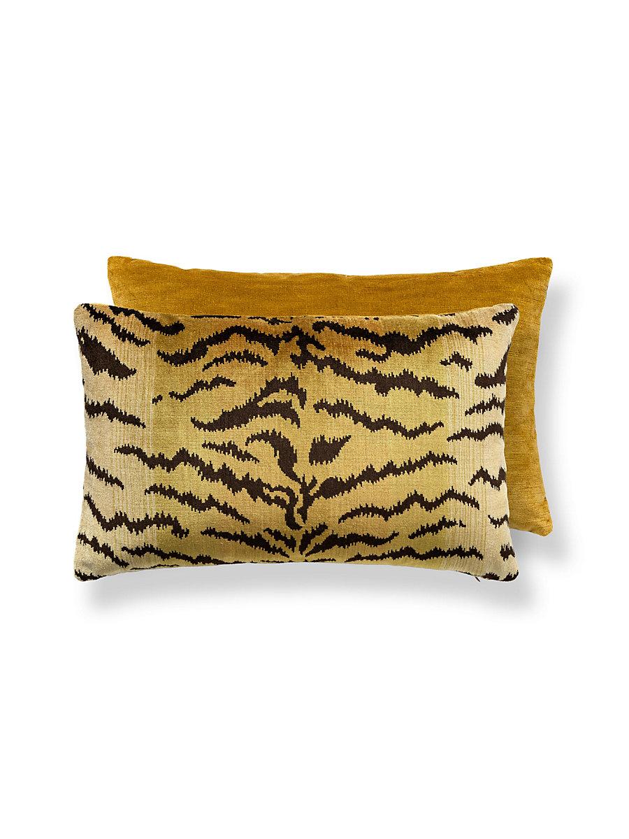 Scalamandre Tigre/Velvet 22 X 14 - Ivory, Gold & Black / Gilt Decorative Pillow