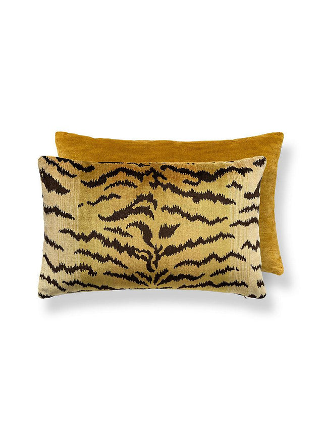Scalamandre Tigre/Velvet 22 X 14 - Ivory, Gold & Black / Gilt Decorative Pillow