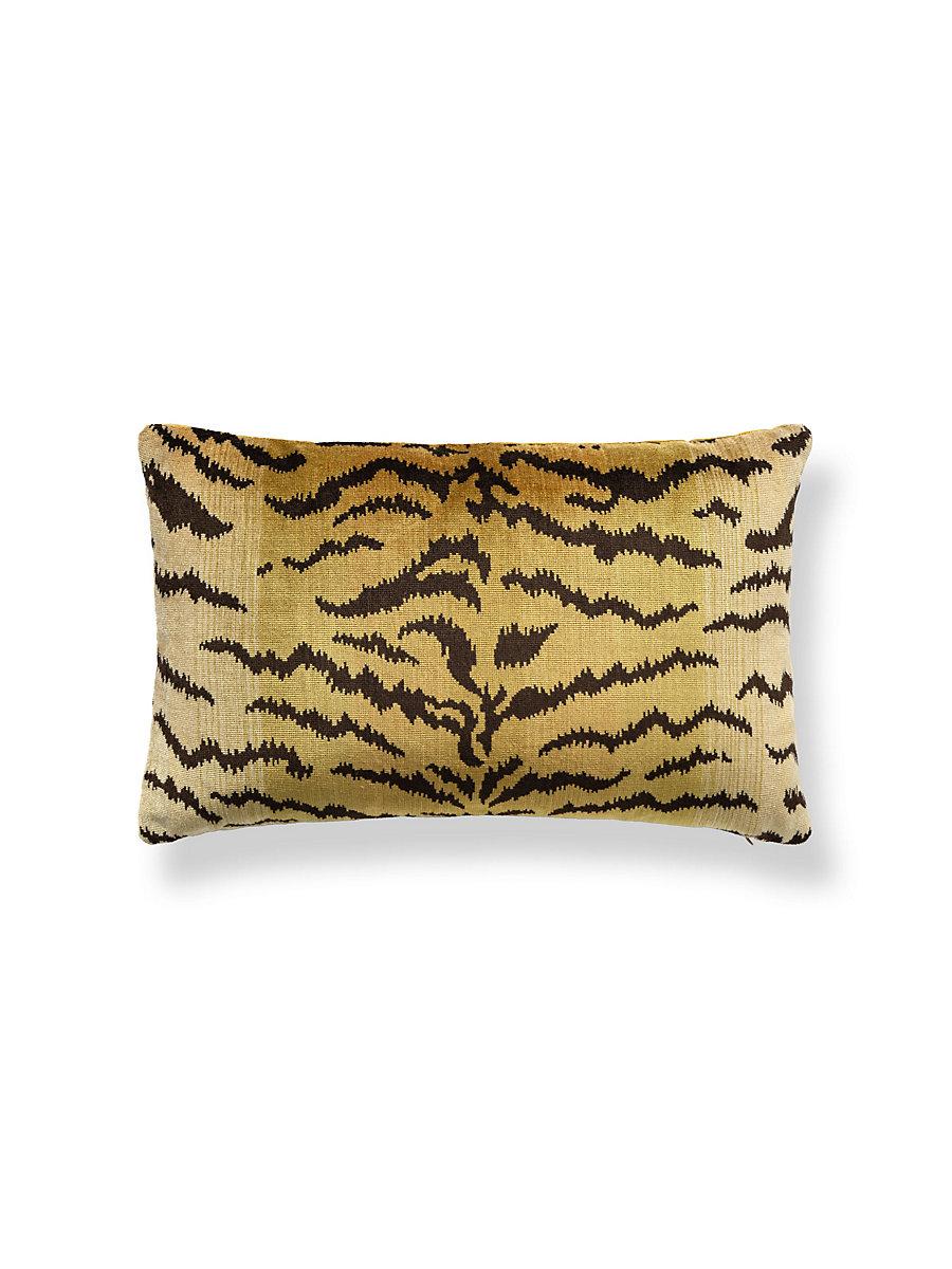 Scalamandre Tigre/Velvet Lumbar 14 X 22Ivory,Gold&Black/Gilt Pillow