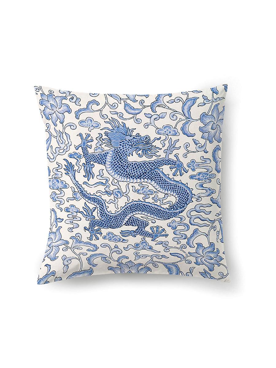 Scalamandre Chi'En Dragon 22 X 22 - Hyacinth Blue Decorative Pillow