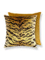 Scalamandre Tigre/Velvet 22 X 22 - Ivory, Gold & Black / Gilt Decorative Pillow