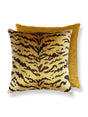 Scalamandre Tigre/Velvet 22 X 22 - Ivory, Gold & Black / Gilt Decorative Pillow