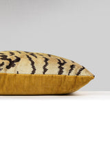 Scalamandre Tigre/Velvet 22 X 22 - Ivory, Gold & Black / Gilt Decorative Pillow