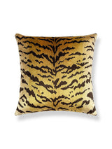 Scalamandre Tigre/Velvet 22 X 22 - Ivory, Gold & Black / Gilt Decorative Pillow