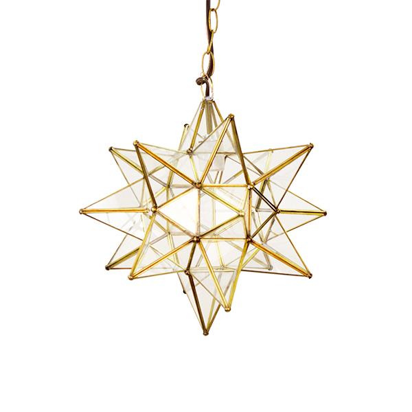 Worlds Away 15" Md Clear Star In Brass