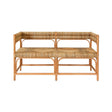 Worlds Away Rattan Bench With Seagrass Wrapped Seat And Seat Back