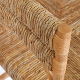 Worlds Away Rattan Bench With Seagrass Wrapped Seat And Seat Back