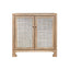 Worlds Away Two Door Cane Cabinet With Brass Hardware In Cerused Oak