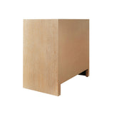 Worlds Away Two Door Cane Cabinet With Brass Hardware In Cerused Oak