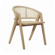Worlds Away Cane Barrel Back Dining Chair In Cerused Oak