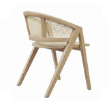 Worlds Away Cane Barrel Back Dining Chair In Cerused Oak