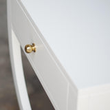 Worlds Away One Drawer Side Table In White Lacquer