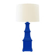 Worlds Away Handpainted Tiered Tole Table Lamp In Royal Blue