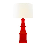 Worlds Away Handpainted Tiered Tole Table Lamp In Red