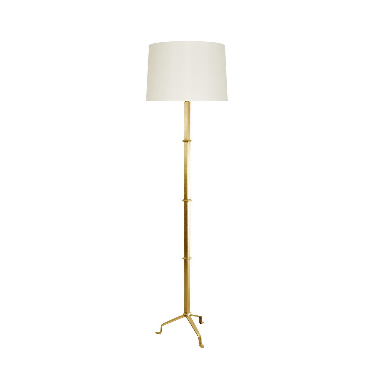 Worlds Away Three Leg Floor Lamp In Gold Leaf