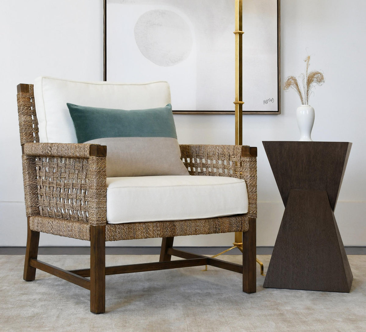 Worlds Away Three Leg Floor Lamp In Gold Leaf