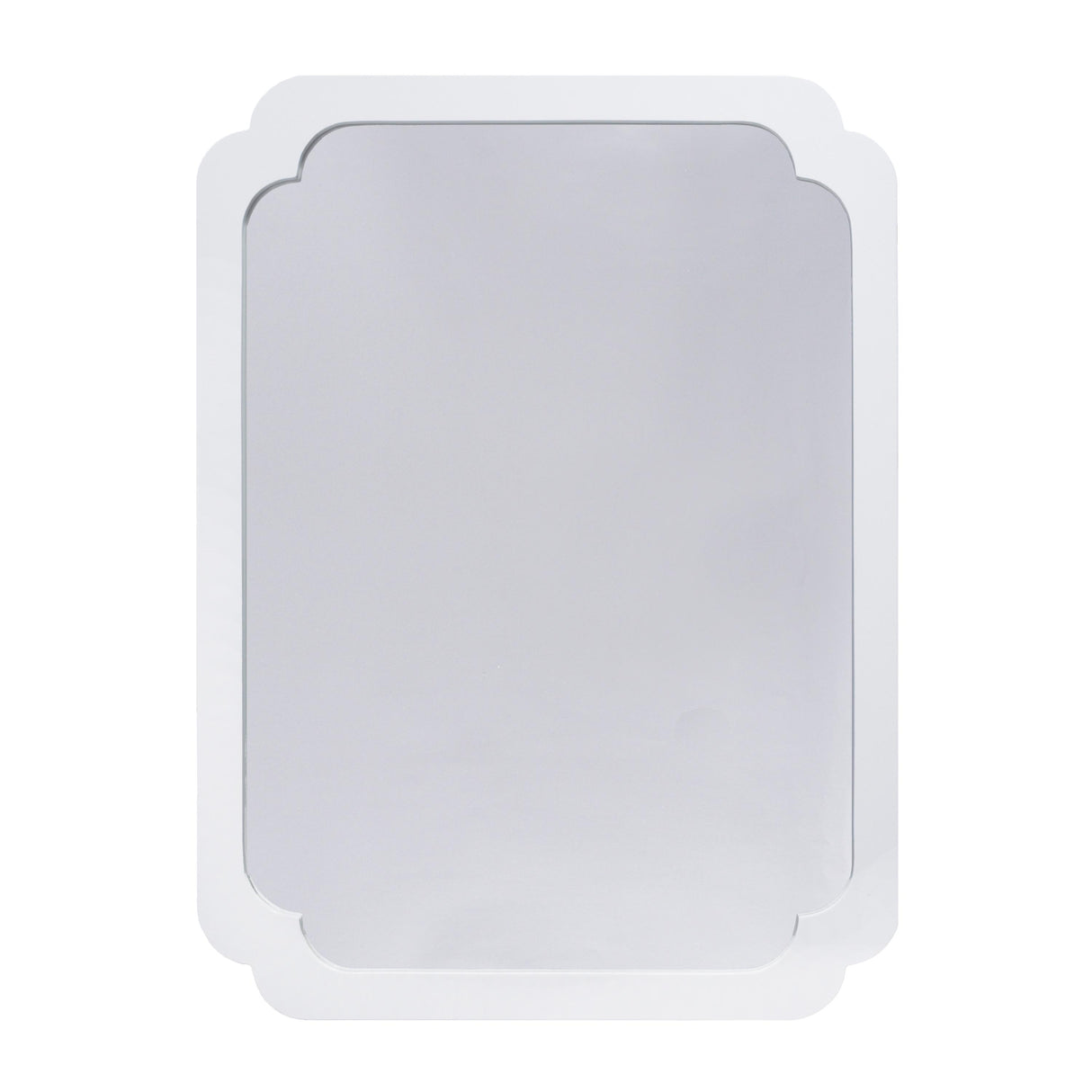 Worlds Away White Lacquer Pinched Corner Mirror