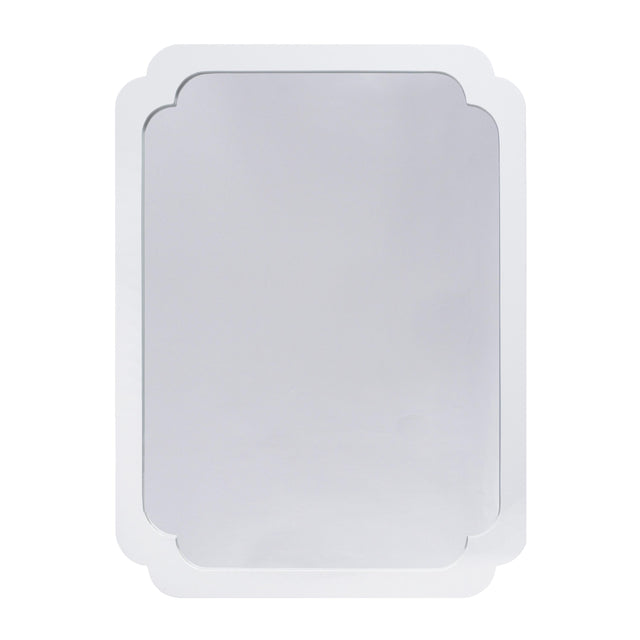 Worlds Away White Lacquer Pinched Corner Mirror