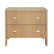 Worlds Away Two Drawer Side Table With Fluted Detail In Natural Oak